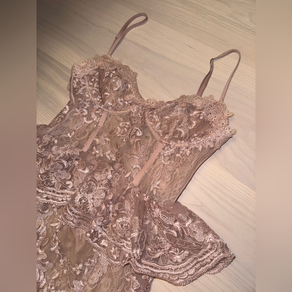 V. Chapman Lace Gown in Hushed Violet - Picture 4 of 5